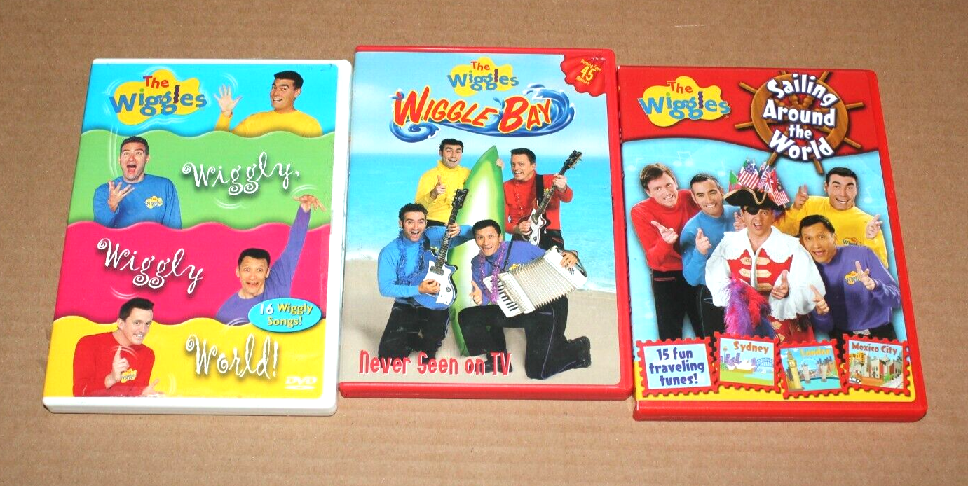 Lot of 3 The Wiggles DVD's Wiggle Bay Wiggly World Sailing Around The ...