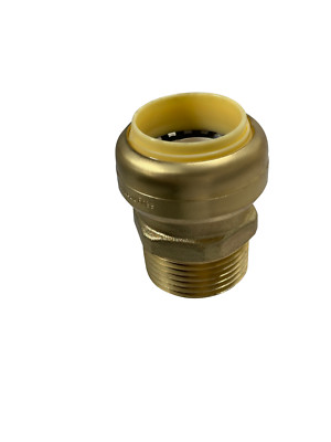 1 Pc XFITTING 1'' Push Fit x 1'' Male NPT Threaded Adapter, Lead Free Brass