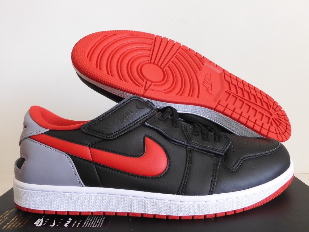 Nike Air Jordan 1 Low Flyease Black-Fire Red-Cement Grey Sz 14 [DM1206-006]