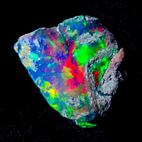 natürlicher Opal, Äthiopischer Feueropal grob, Schwarzopal Edelstein roh 8,25Ct 19x12mm