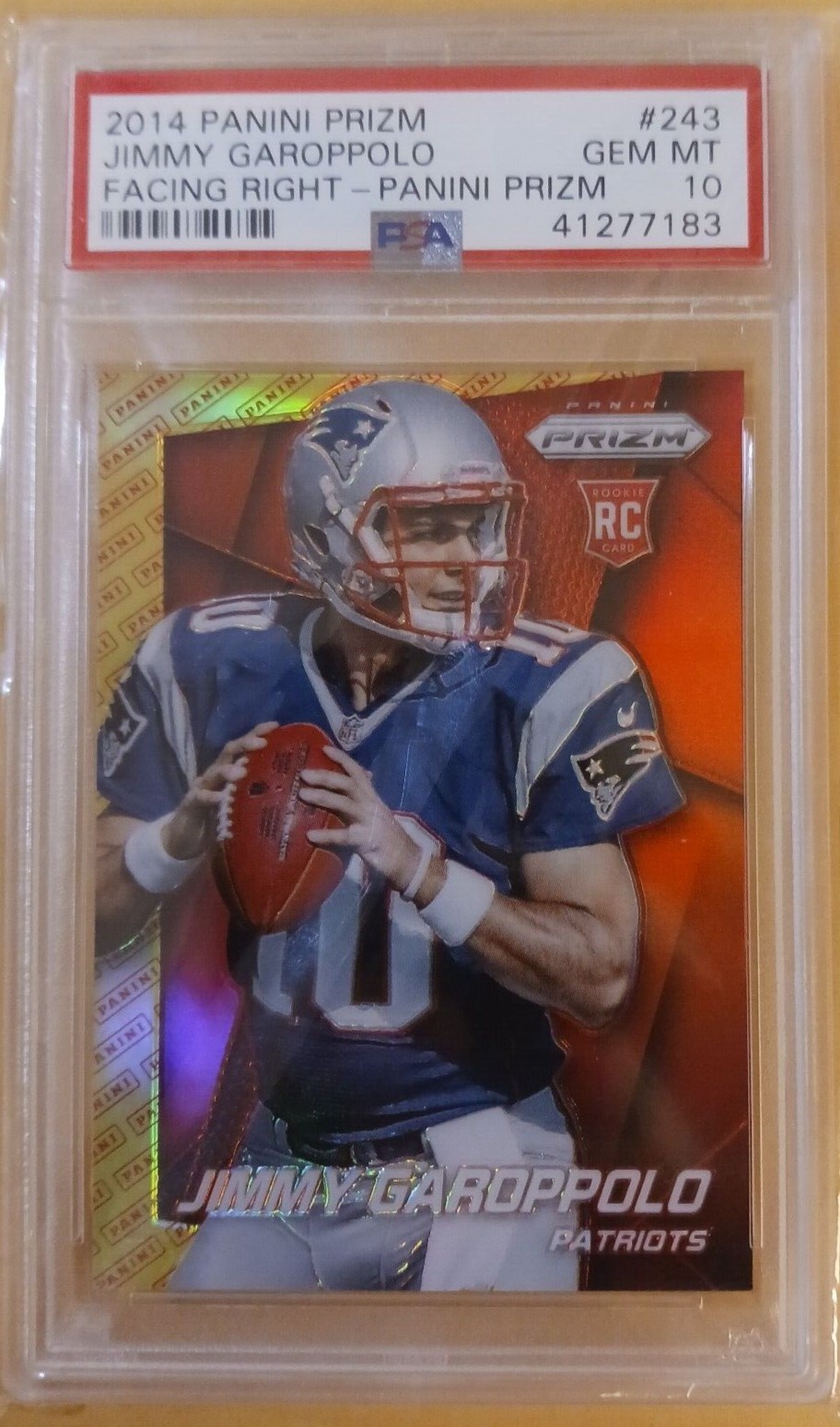 2014 Panini Prizm Jimmy Garoppolo #243 Facing Right Prizm Rookie PSA 10 GEM MINT
