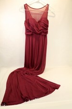 davids bridal bridesmaid maroon dress crisscross looking front size 2 prom dress
