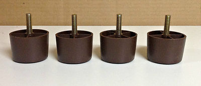 Furniture Feet 1 1/2'' Plastic Sofa Chair Legs Couch Brown 4  FREE SHIP