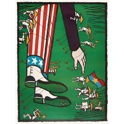 KRIEGSANZEIGE VIETNAM ONKEL SAM AS GULLIVER VIET CONG POSTER KUNSTDRUCK HP3607
