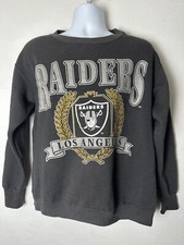 Vintage 90s USA NFL Men's Los Angeles Raiders Black Crewneck Sweatshirt Medium