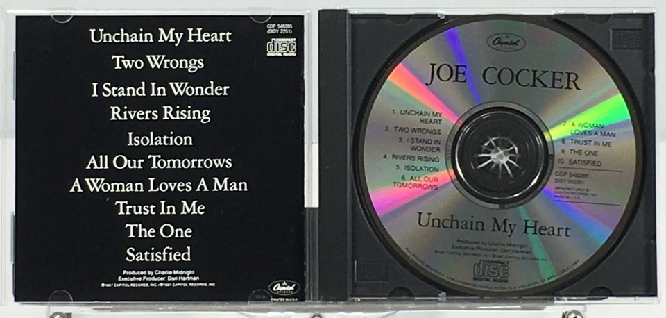 Joe Cocker Unchain My Heart Audio CD Album 1987 Capitol Records Foto 3 de 4
