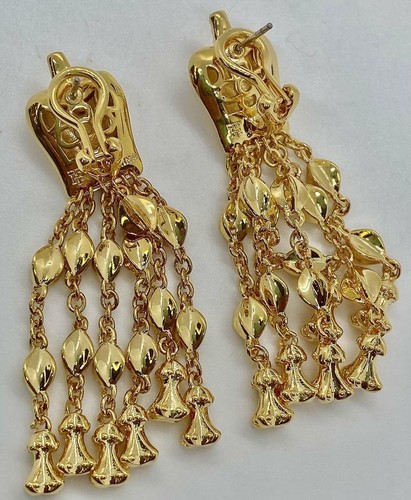 QVC The Elizabeth Taylor Gold-tone pendants showcase Tassel Earrings - Picture 5 of 5
