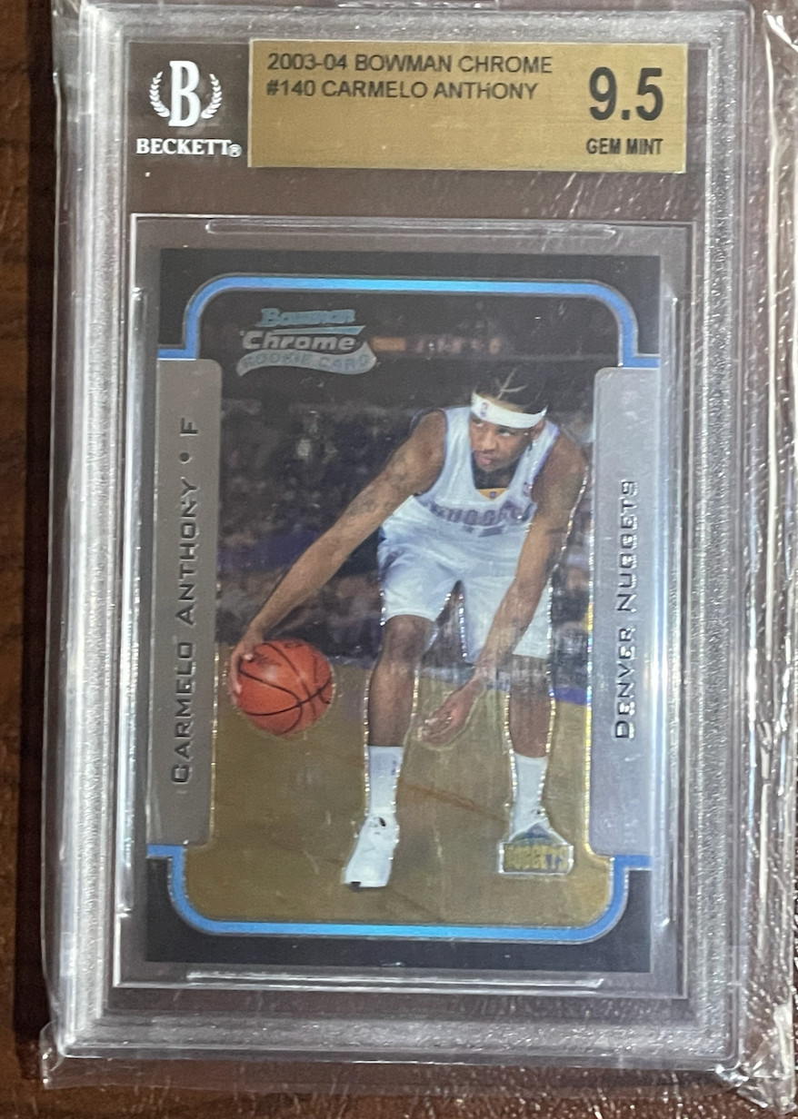 2003-04 Bowman Chrome #140 Carmelo Anthony Rc Bgs 9.5