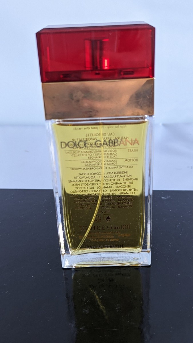 DOLCE GABBANA RED FOR WOMEN oz 100 ML EDT Spray *Read