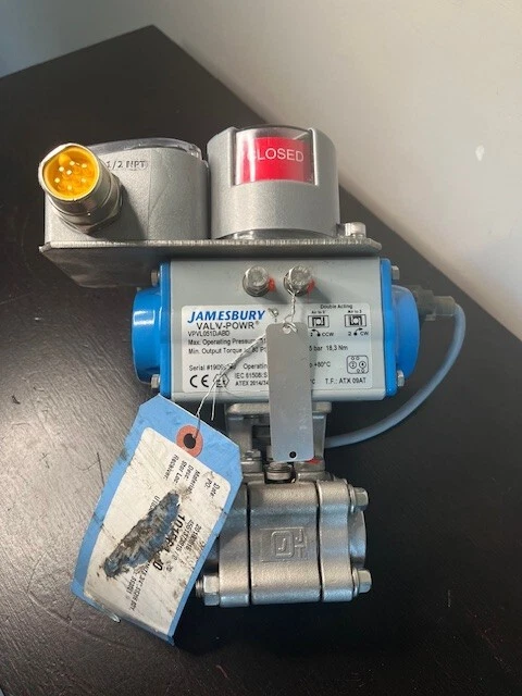 JAMESBURY 3/4'' Actuated Ball Valve 4A-3600TT-B2 Actuator VPVL051DABD NEW - Image 3 of 4