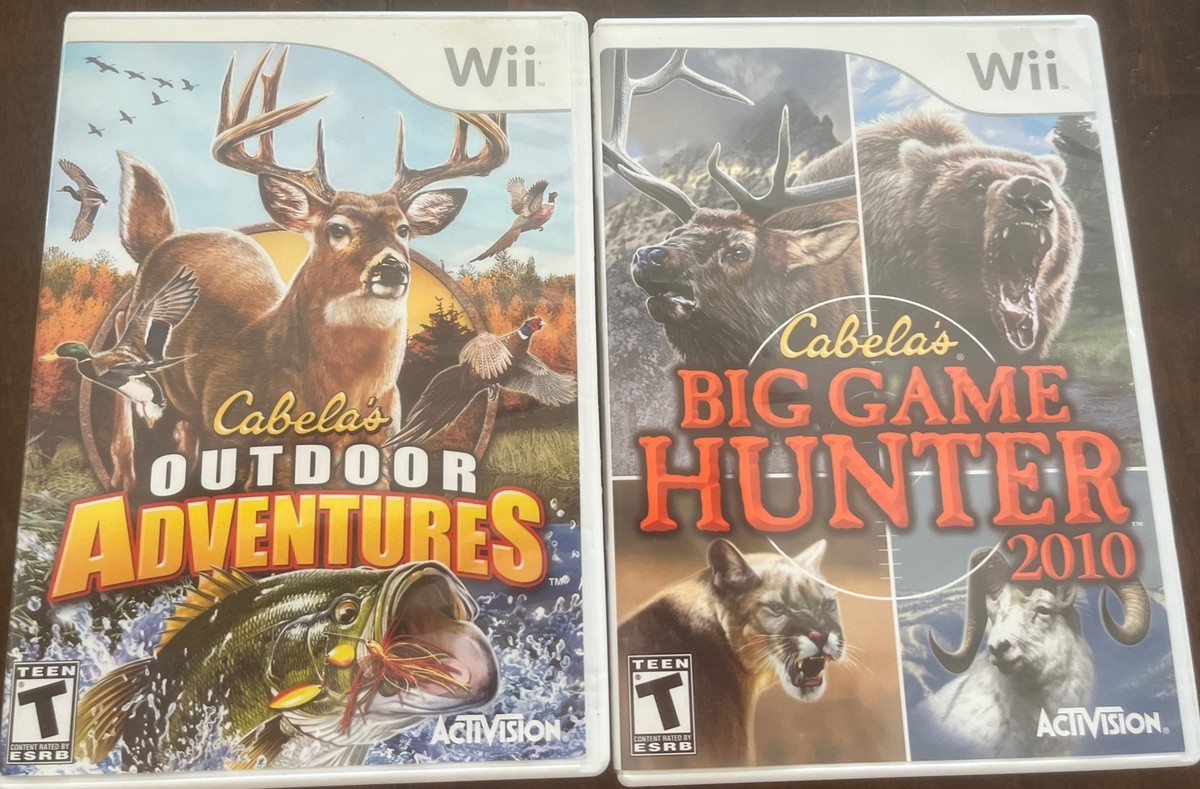 Wii Game, Lot Of 2, Cabela’s Big Game Hunter 2010 Cabela’s Outdoor  Adventures