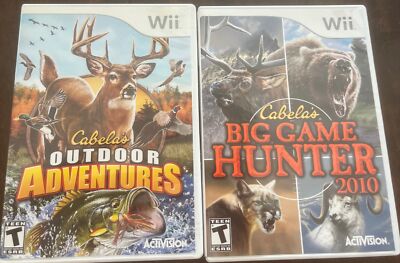 Wii Game, Lot Of 2, Cabela s Big Game Hunter 2010 & Cabela s Outdoor Adventures