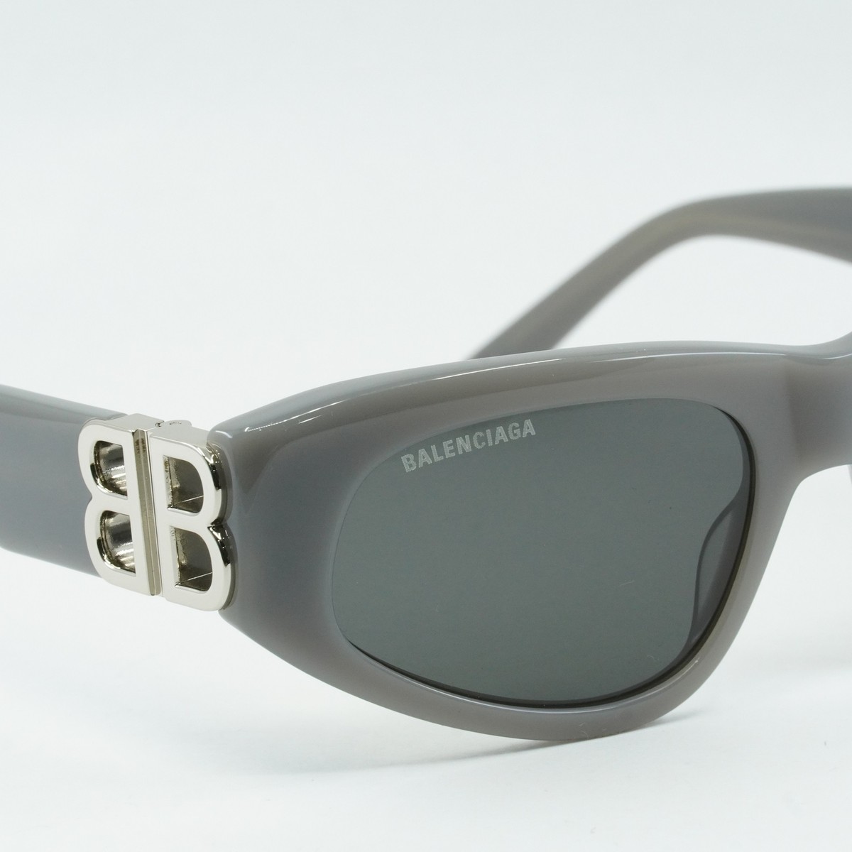 New BALENCIAGA BB0095S 015 Gray/Silver/Gray 53-19-135