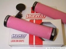 Skyway BMX Retro Handlebar Grips Pink Black Lock On Mountain Bike Old School
