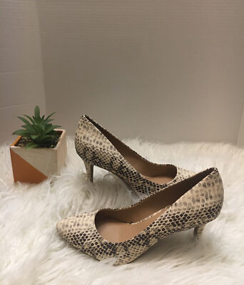 INC International Concepts Heels Leather Snake Skin Print Pointed Shoe Sz  8M