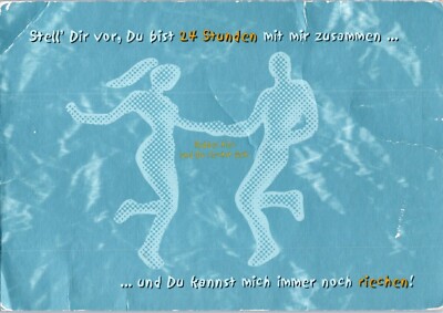 Stell dir vor du bist 24 studen mit mir zusammen German Disco Ad Postcard