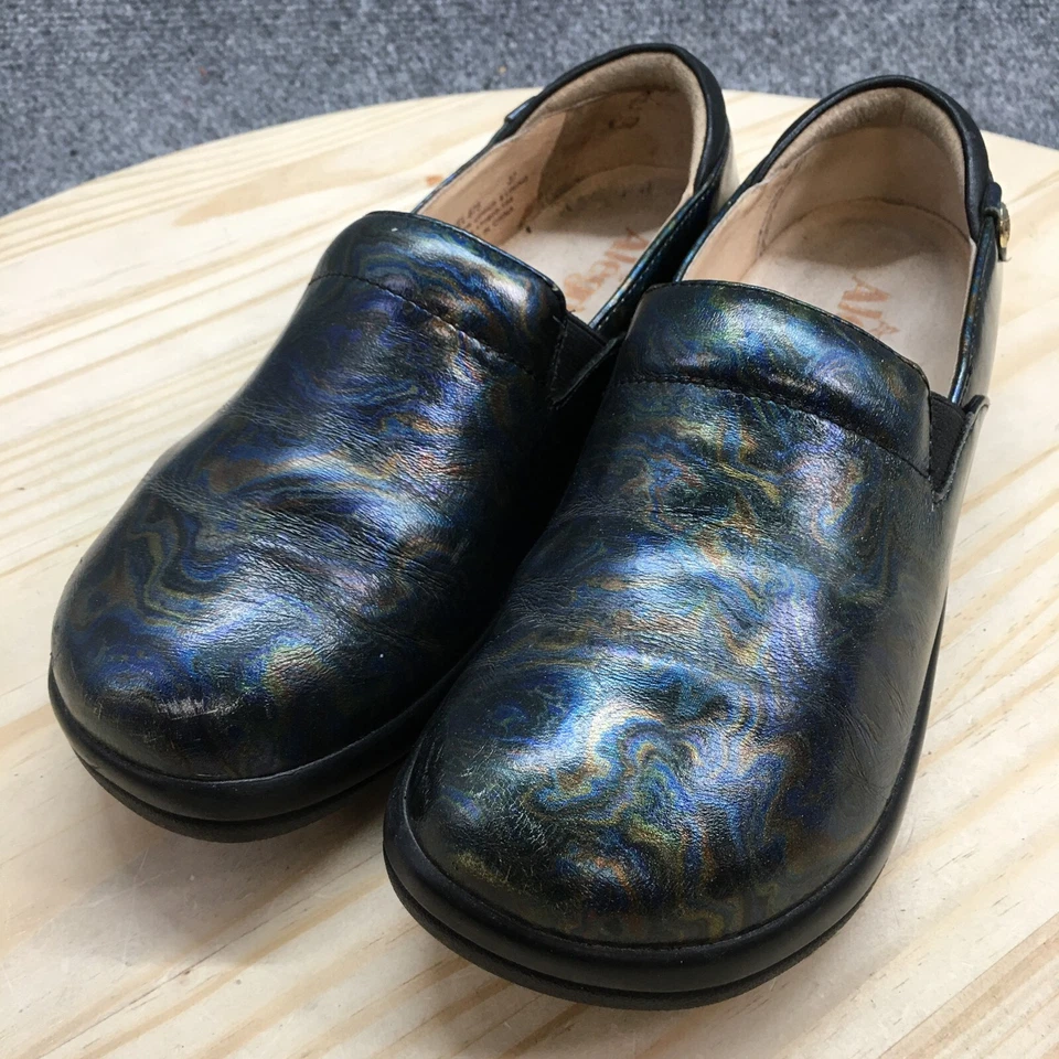 Alegria 鞋女式 37 Keli Paisley 一脚蹬木屐多色皮革舒适 — 第 3/4 张图片