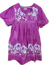 Anthony Richards Womens Muumuu House Dress Lounger Large Pink Floral Hawaiian
