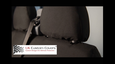 Sitzbezüge Für Ford Transit Custom Crew Cab (2013–2023) – Komplettset Vorne + Hinten In Schwarz, Inkl. Mittelklappsitz Mit Tablett