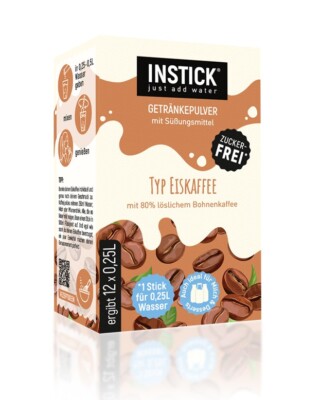 INSTICK Getränkepulver Eiskaffee 12-er Packung (für 12 x 0,25 L)