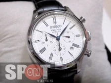 Seiko Presage Unlimited Enamel Chronograph Leather Strap Men's Watch SRQ023J1