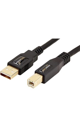 Amazon Basics USB 2.0 Printer Cable - A-Male to B-Male Cord - 6 Feet (1.8 Meters