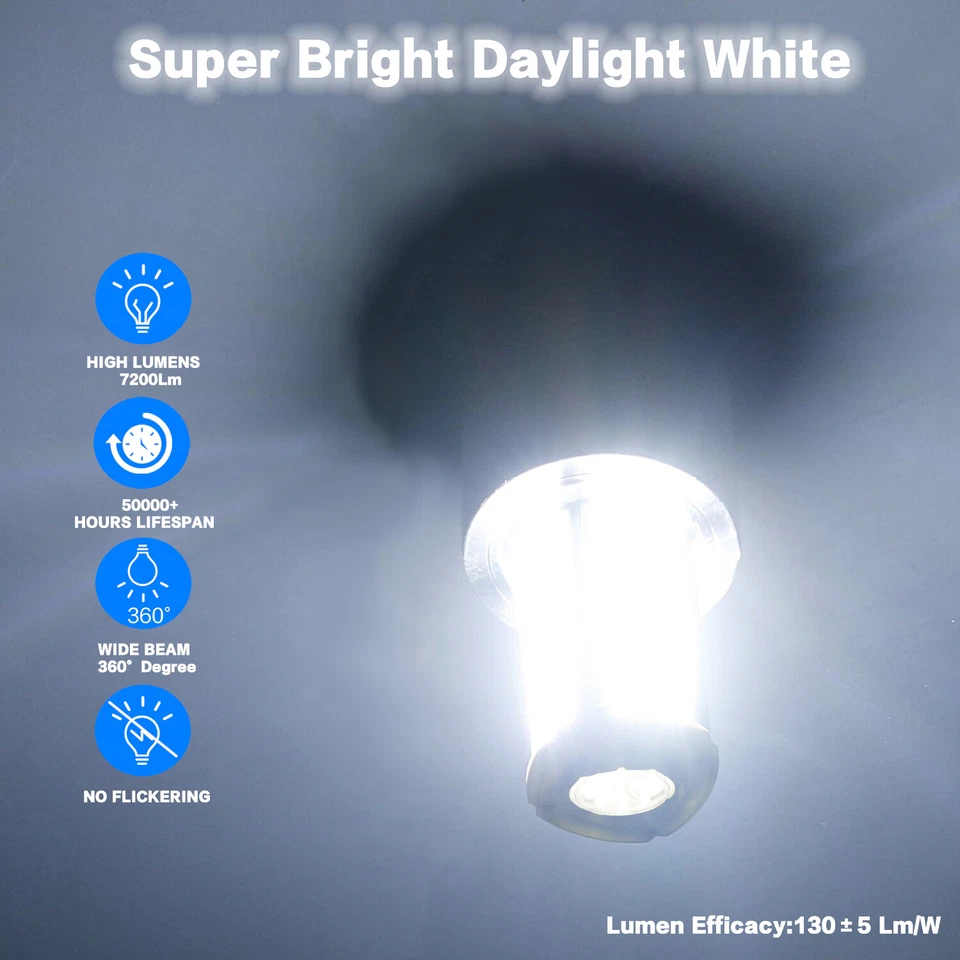 450 W Eqt LED Corn Light Bulb 60W 7800Lm 5000K E39 Large Base Super Bright - Image 2 of 4