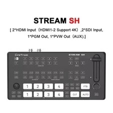 Cinetreak Stream SH 5-Channel 2xHDMI-2xSDI Video Panel Switcher Live Streaming