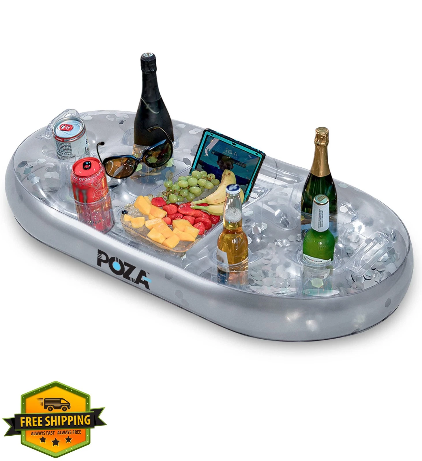POZA Gold Floating Cooler Silver