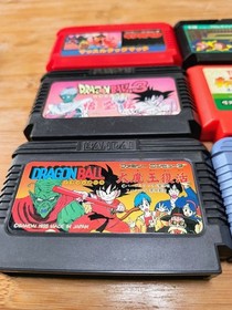 Famicom Game 6-Set: Dragon Ball (3 Titles), Kinnikuman, Captain Tsubasa, and