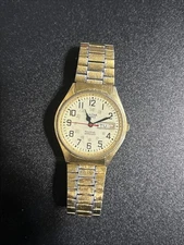 VINTAGE MEN'S BULOVA ACCUTRON Railroad Approved WATCH w/ Band