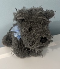Toto Wizard of Oz Gray Terrier Puppy Dog Plaid Bow Dorothys Dog Plush