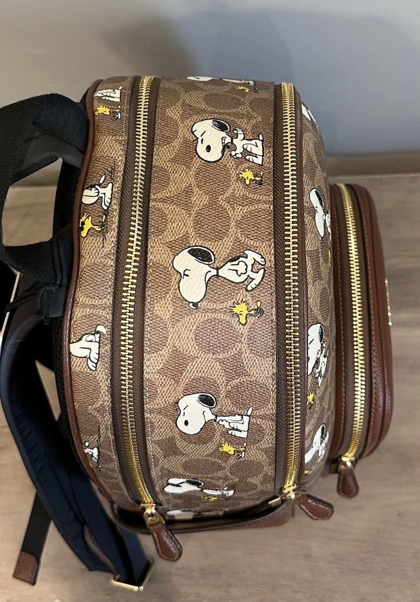 Coach X Peanuts Court Backpack In Signature Canvas &Leather