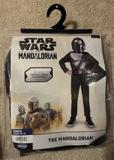 New Jazwares Star Wars Mandalorian Halloween Costume Child Large 10-12 Cape/Mask