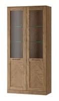 Standvitrine Cozy Glasvitrine 95X42X200Cm Eiche Rustikal Teilmassiv 2-TüRig
