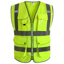 Safety Vest for Men Women Reflective Hi Vis JK150 Yellow L