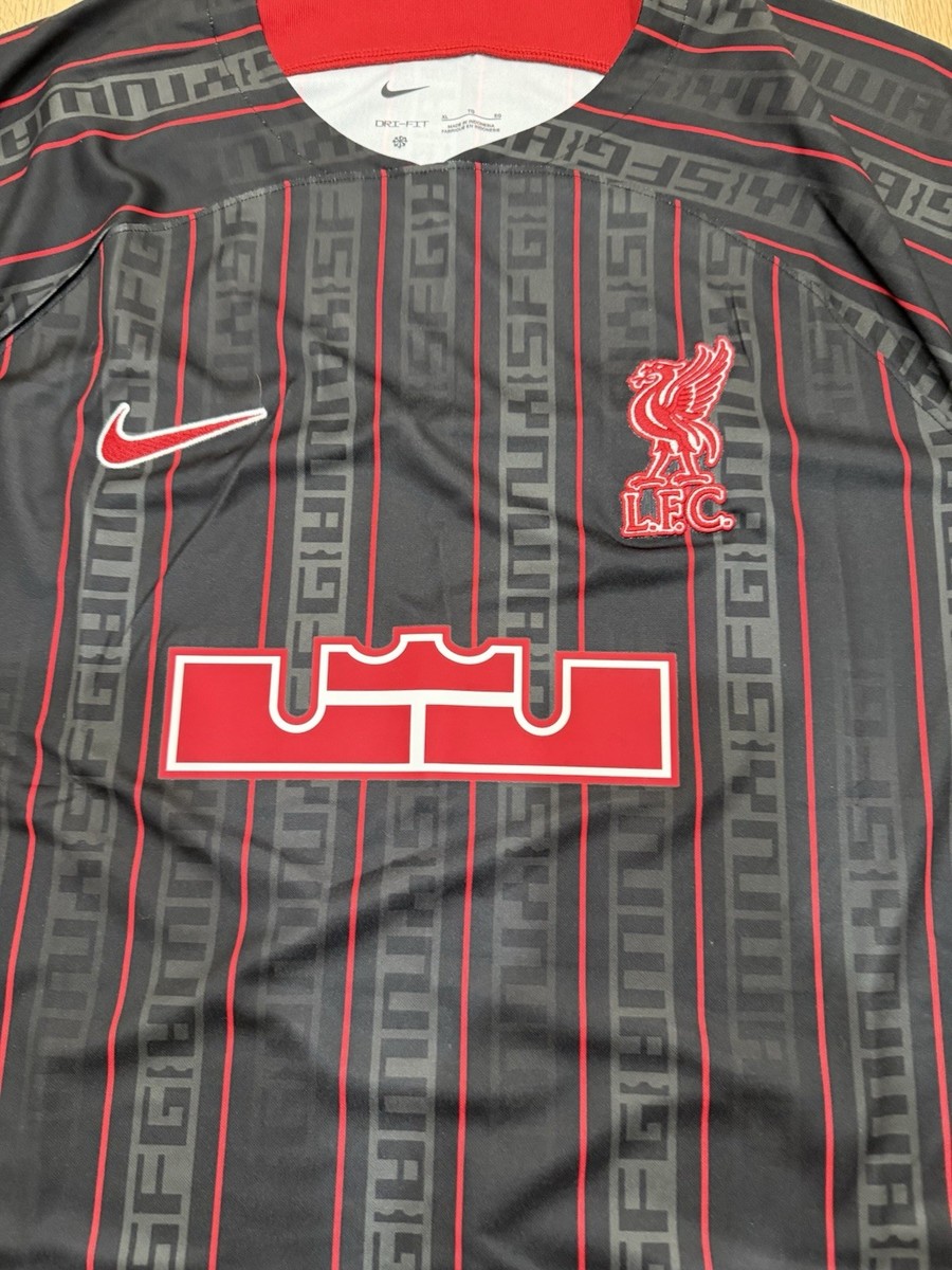 NWT Nike Lebron James x Liverpool FC Stadium Soccer Black Jersey