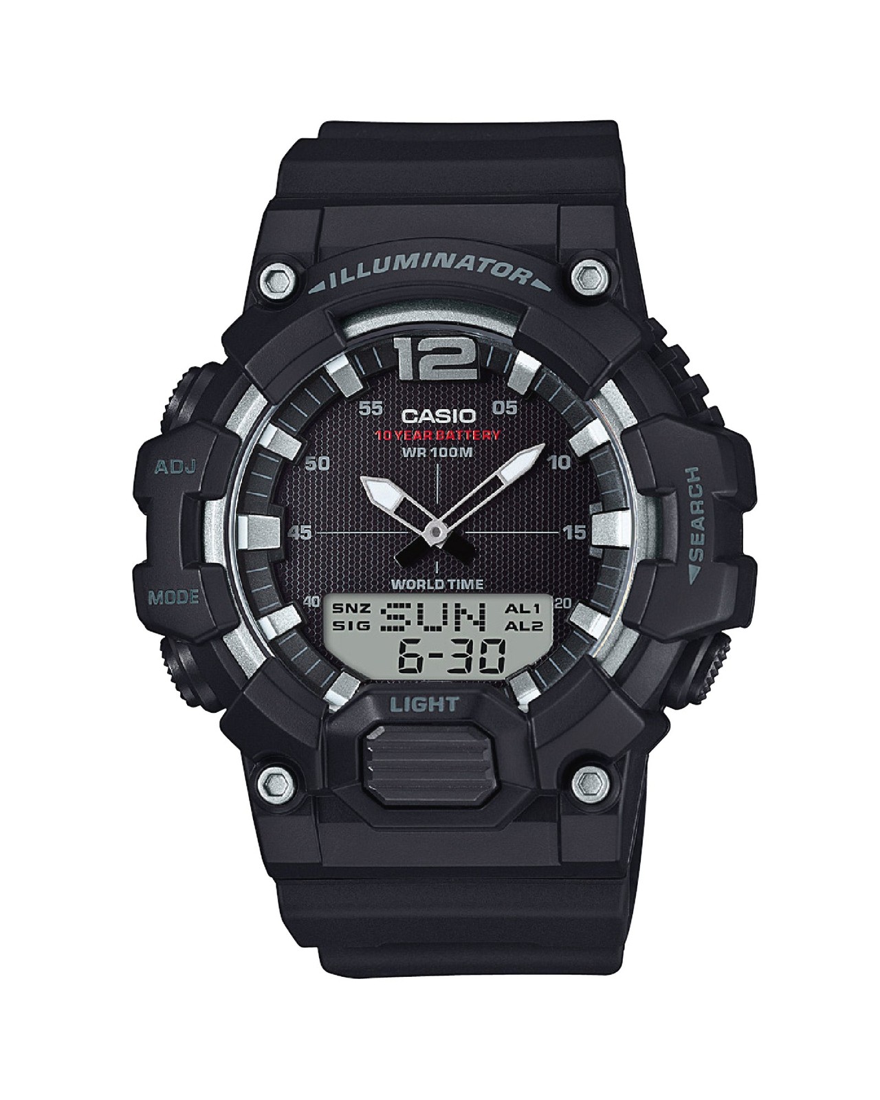 Wristwatch CASIO ILLUMINATOR HDC-700-1AVCF Silicone Black Chrono Timer