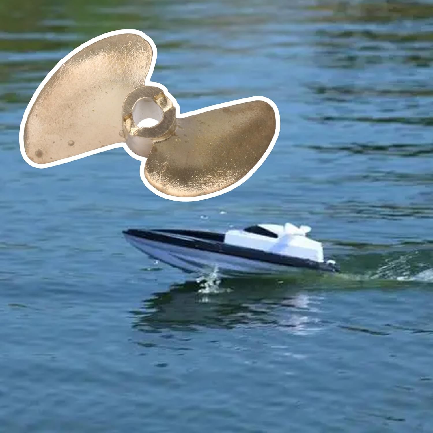 BQLZR 435/2 RC Boat Copper Propeller Two Leaves Hole Inner Diameter 4MM... 