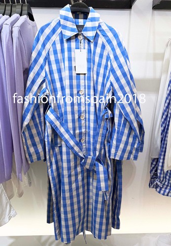 ZARA NEW WOMAN BELTED GINGHAM TRENCH COAT CHECK BLUE WHITE XS-XL 5063/700/044 - 第 1/2 張圖片