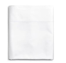 Hudson Park Collection White Egyptian Percale Flat Sheet Full NWT