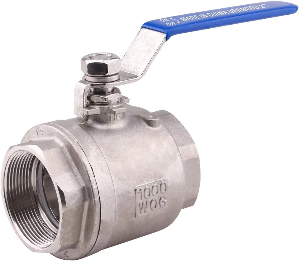 2" NPT Ball Valve Stainless Steel 304 - Blue Handle - Image 3 of 4