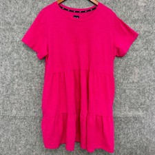 GAP Women's XXL Pink Tiered T Shirt Dress Short Sleeve Casual Top