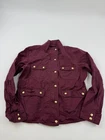 J.Crew Jacket Womens Large Red Twill Military Utility Snap Front Pockets