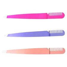 3 Pcs Stainless Steel Tweezers Precision Eyebrow Set Beauty Plucker for Women