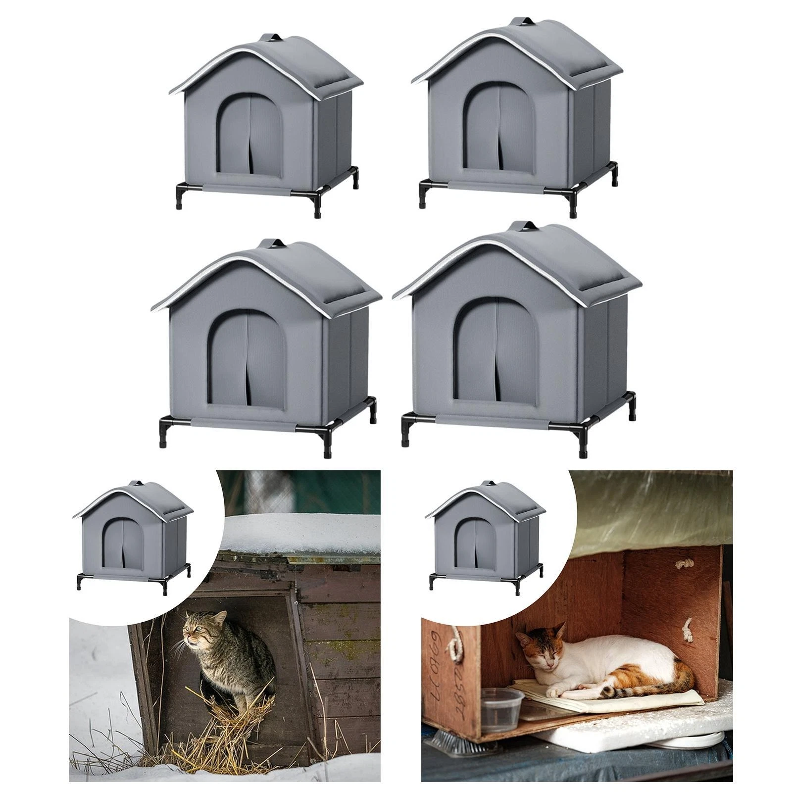 Outdoor Cat House Stray Cat Shelter Waterproof Warm Pet Supplies Windproof Cat