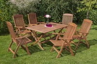 Mx GartenmöBel Set Maracaibo 7Tgl. Holz TerrassenmöBel BalkonmöBel Tischgruppe