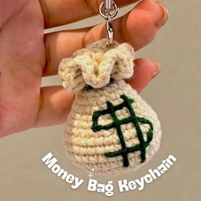 Crochet, Money Bag, Lucky Coin Keychain, Cute Charm