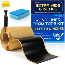 Pond Liner Seam Tape Kit - 30 Feet x 6 Inch - Double Sided Butyl Tape - Bond ...