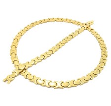18K Gold Plated Stainless Steel Necklace Bracelet Set